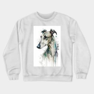 Greyhound or Grayhound Dog Watercolor Portrait Crewneck Sweatshirt